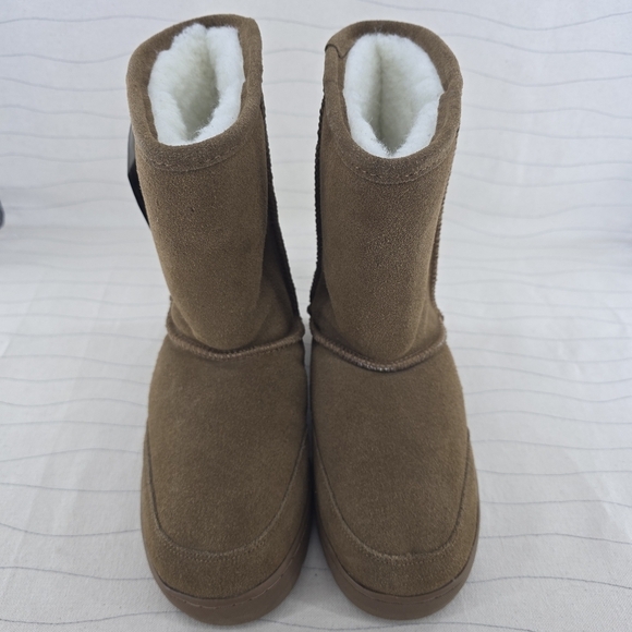 Bearpaw Unisex Brandy Brown Suede Shearling Lined Boots Size 6/7 NEW - Picture 3 of 13